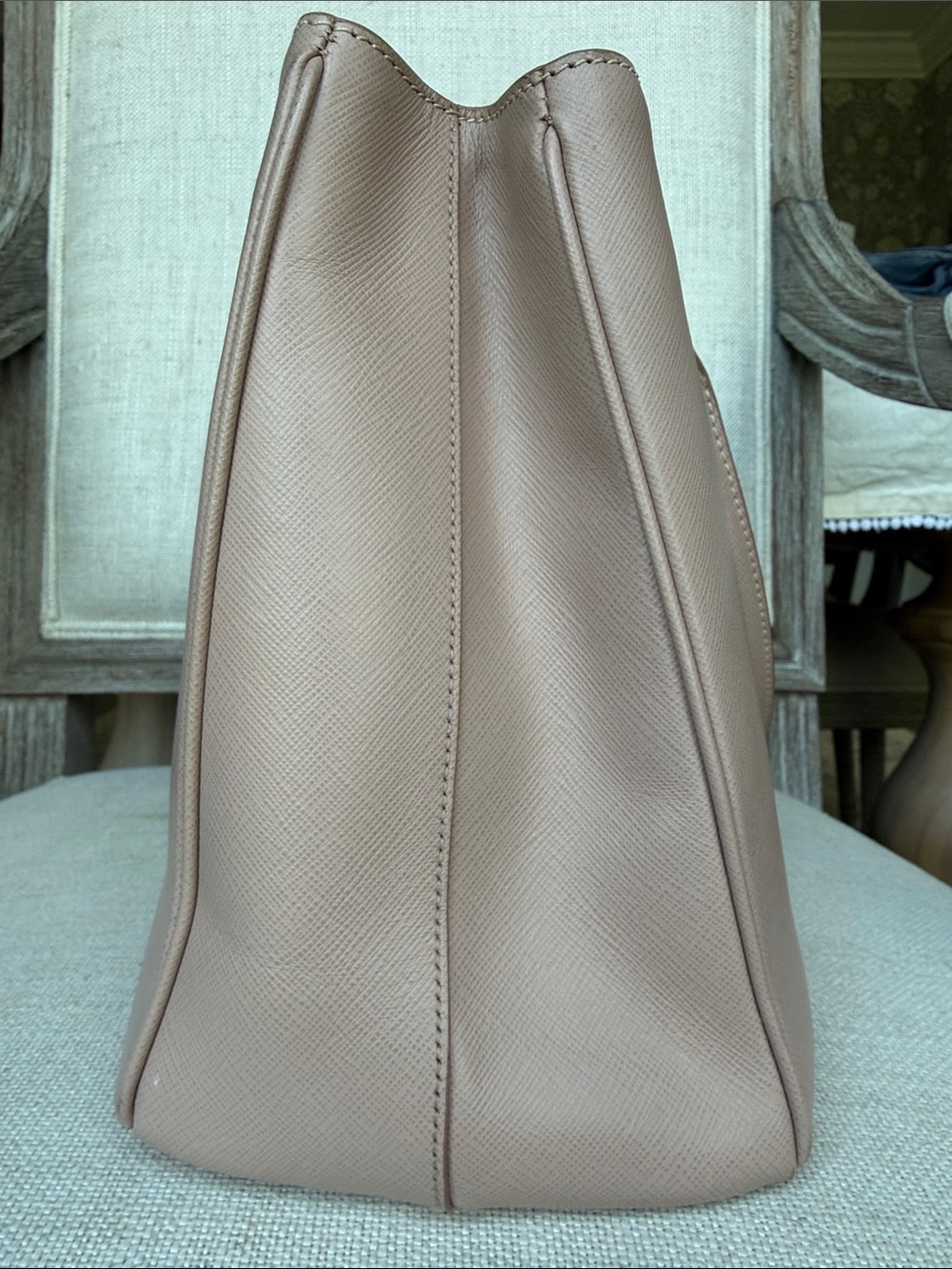 Prada Taupe Saffiano Leather Double-Handle Galleria Tote - Picture 4 of 8